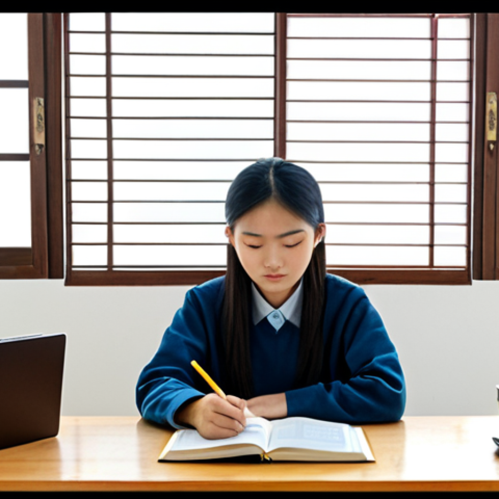 **

"A young Vietnamese student, fully clothed in casual and modest attire, studying diligently at a wooden desk, surrounded by 'Minna no Nihongo' textbook, Anki flashcards, and a laptop displaying Jisho.org dictionary.  The scene is set in a bright, minimalist room with a small succulent plant on the desk. Natural daylight streams in.  Safe for work, appropriate content, family-friendly, perfect anatomy, correct proportions, professional illustration, high quality."

**