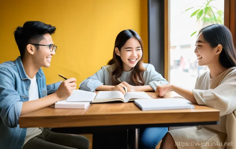 JLPT와 일본어 학습 환경 조성 방법 - **Prompt:** A focused young Vietnamese man, in his mid-twenties, intelligently utilizing technology ...