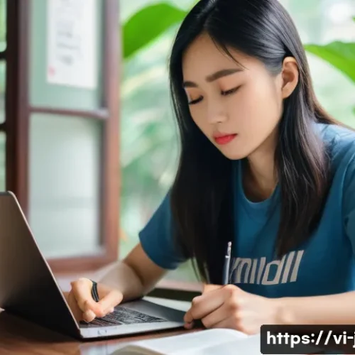 Home 17 JLPT 자격증으로 번역가 도전하는 방법 - **Prompt 1: Focused Japanese Language Learner in Vietnam**
A young Vietnamese woman, around 20-2...