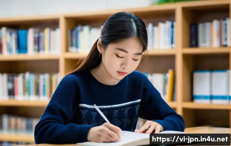 JLPT와 일본 대학 입학 조건 연관성 - **Prompt:** A young Vietnamese female university student, early 20s, with a focused and determined e...