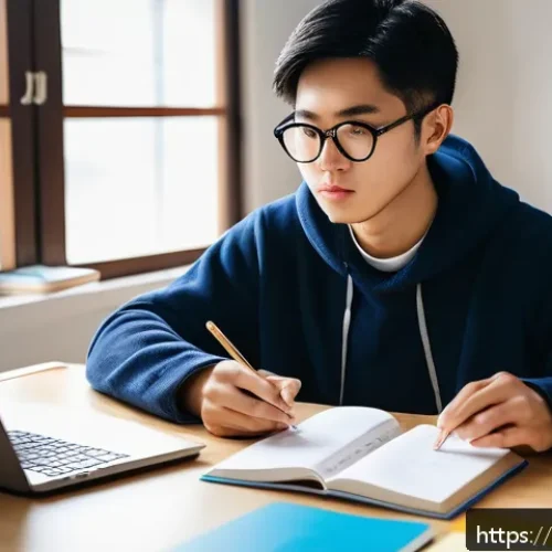 Home 30 JLPT와 일본 내 자격증과의 학문적 연구 - A focused Vietnamese student studying Japanese language textbooks and JLPT preparation materials at ...